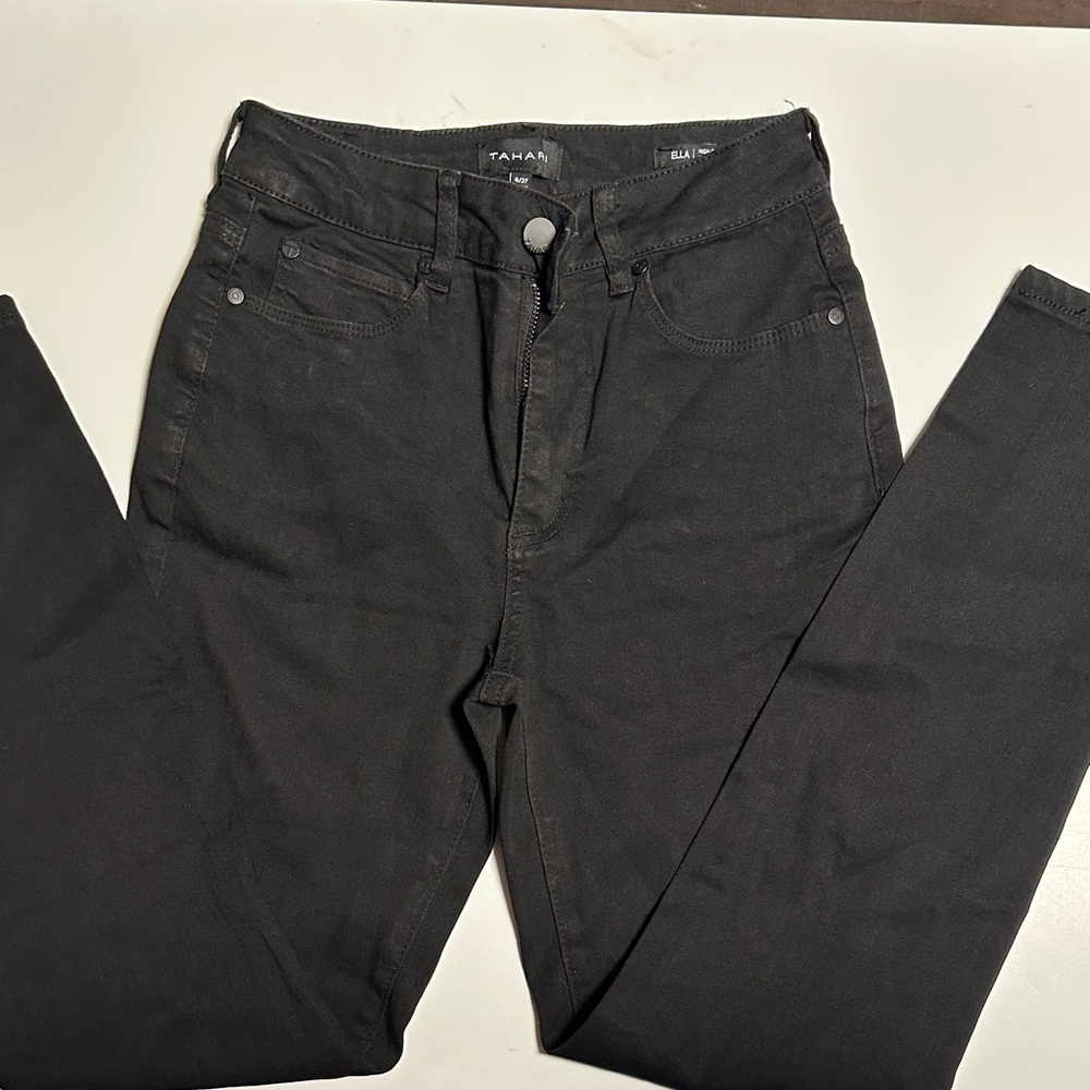 Tahari Black High Rise Jeans Slim Fit